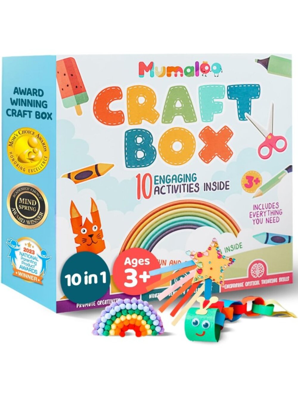Creative Kids Craft Box - 10 Fun No Mess Art Projects for Ages 4-8, Toddler